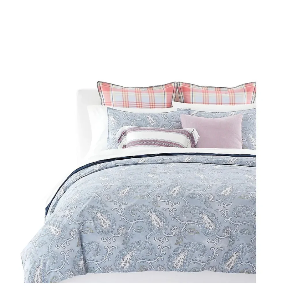 Lauren Ralph Lauren KARINA Slub Textured Throw Pillow in blue and red stripes